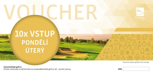 10x GREEN FEE, pondělí